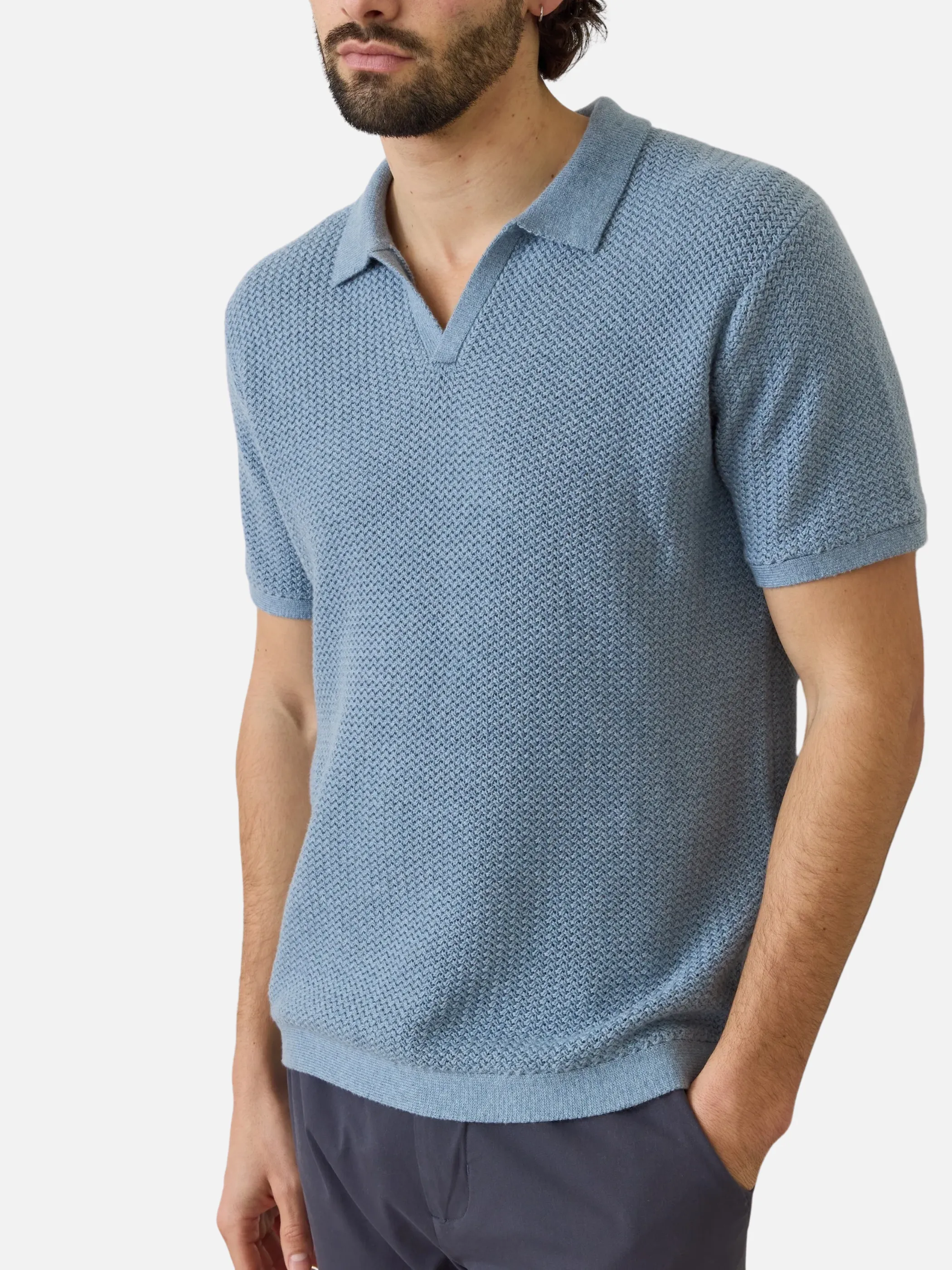 Marine Layer Conrad Sweater Polo - Washed Indigo