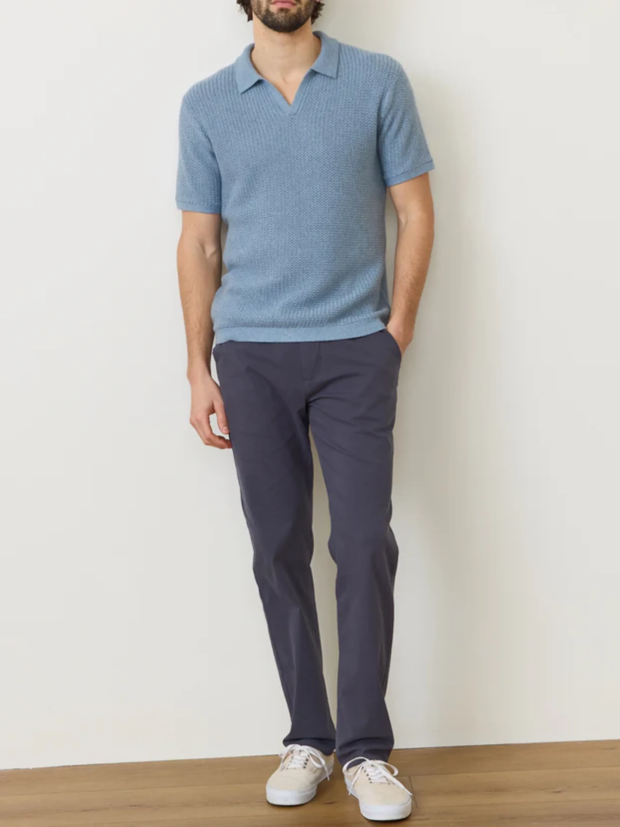 Marine Layer Conrad Sweater Polo - Washed Indigo