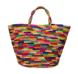 Maxi Tote Woven Straw Multicolor
