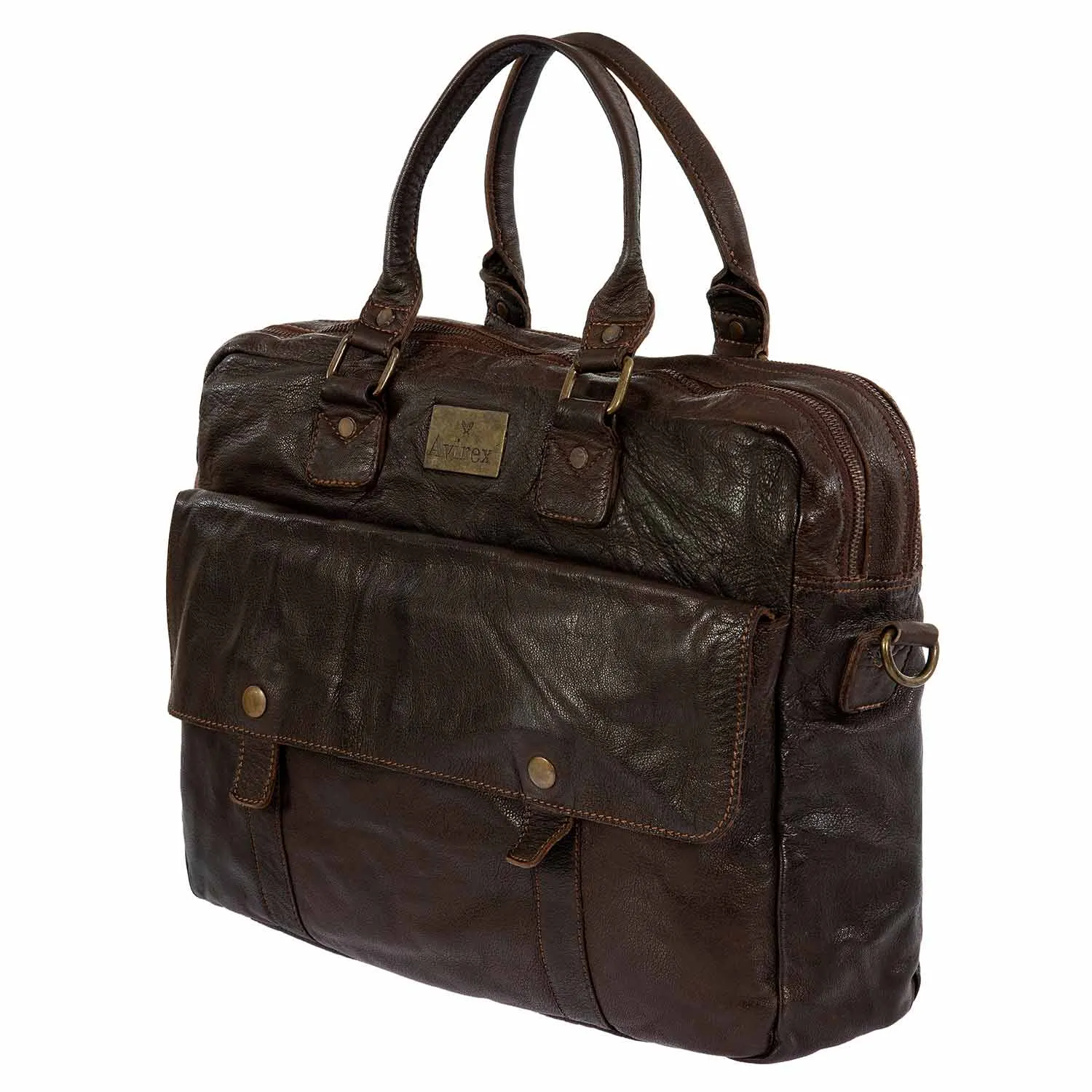 Mayday Leather Briefcase - Brown (MDY05-900)