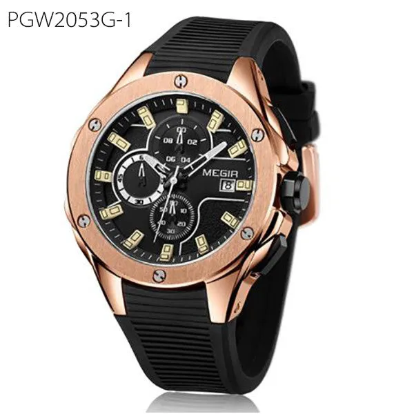 MEGIR Military Watch with Silicon Band