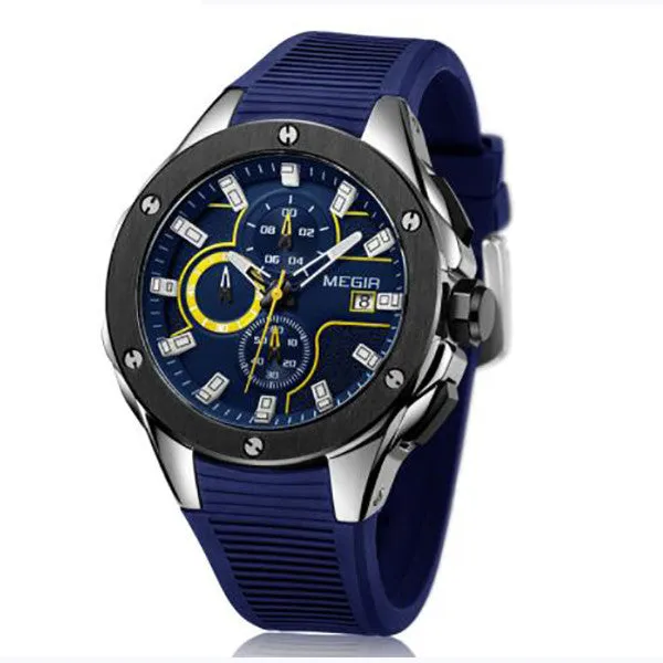 MEGIR Military Watch with Silicon Band