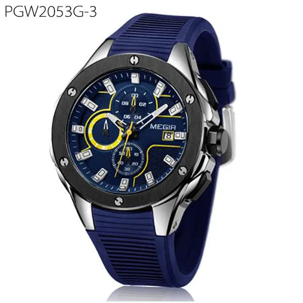 MEGIR Military Watch with Silicon Band