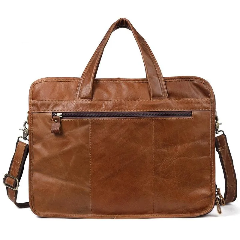 Men 15.6 Inch Business Handbag Casual Singer Shoulder Messenger Bag - Black