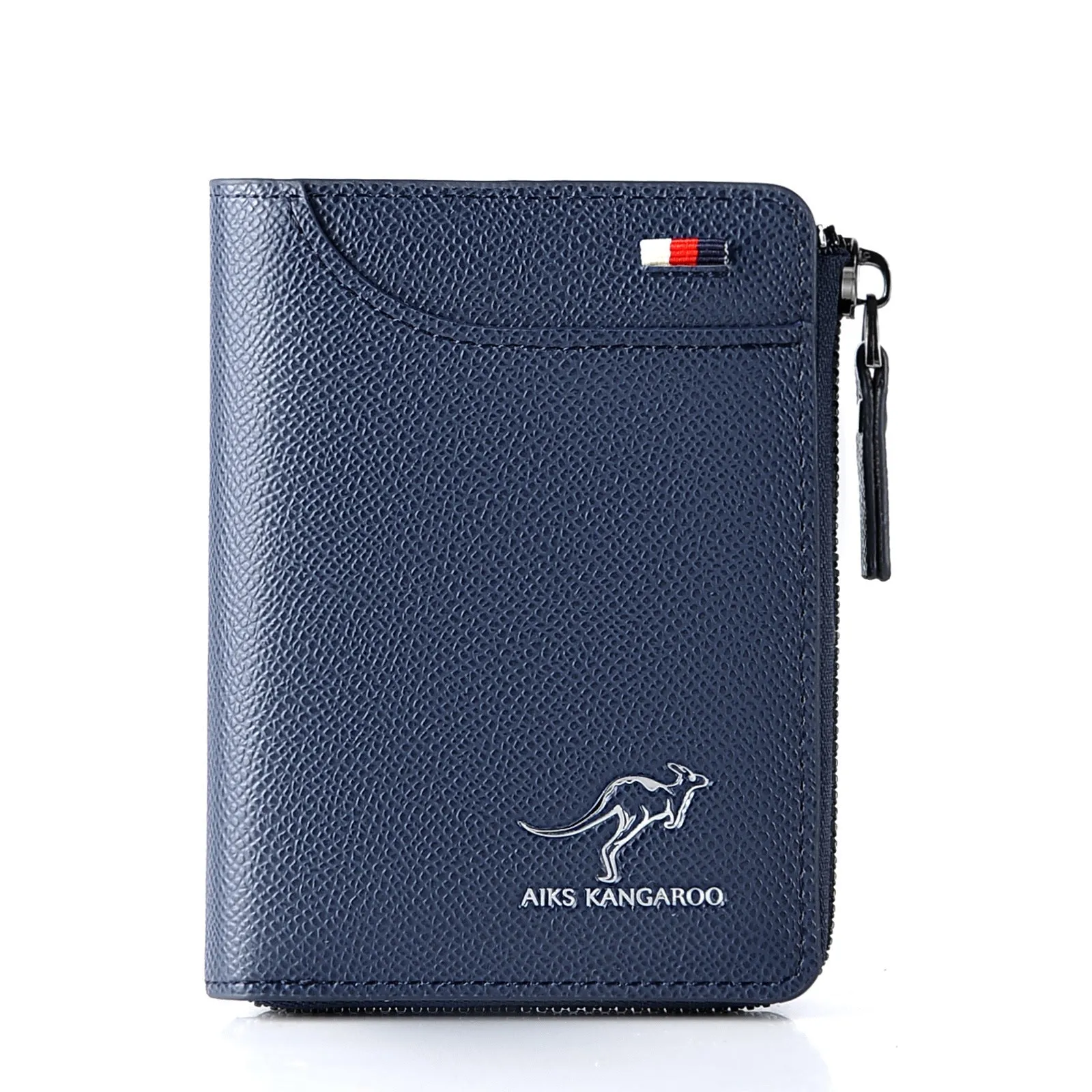 Men Wallet Zipper Genuine Leather Purse ( RFID PROTECTED )