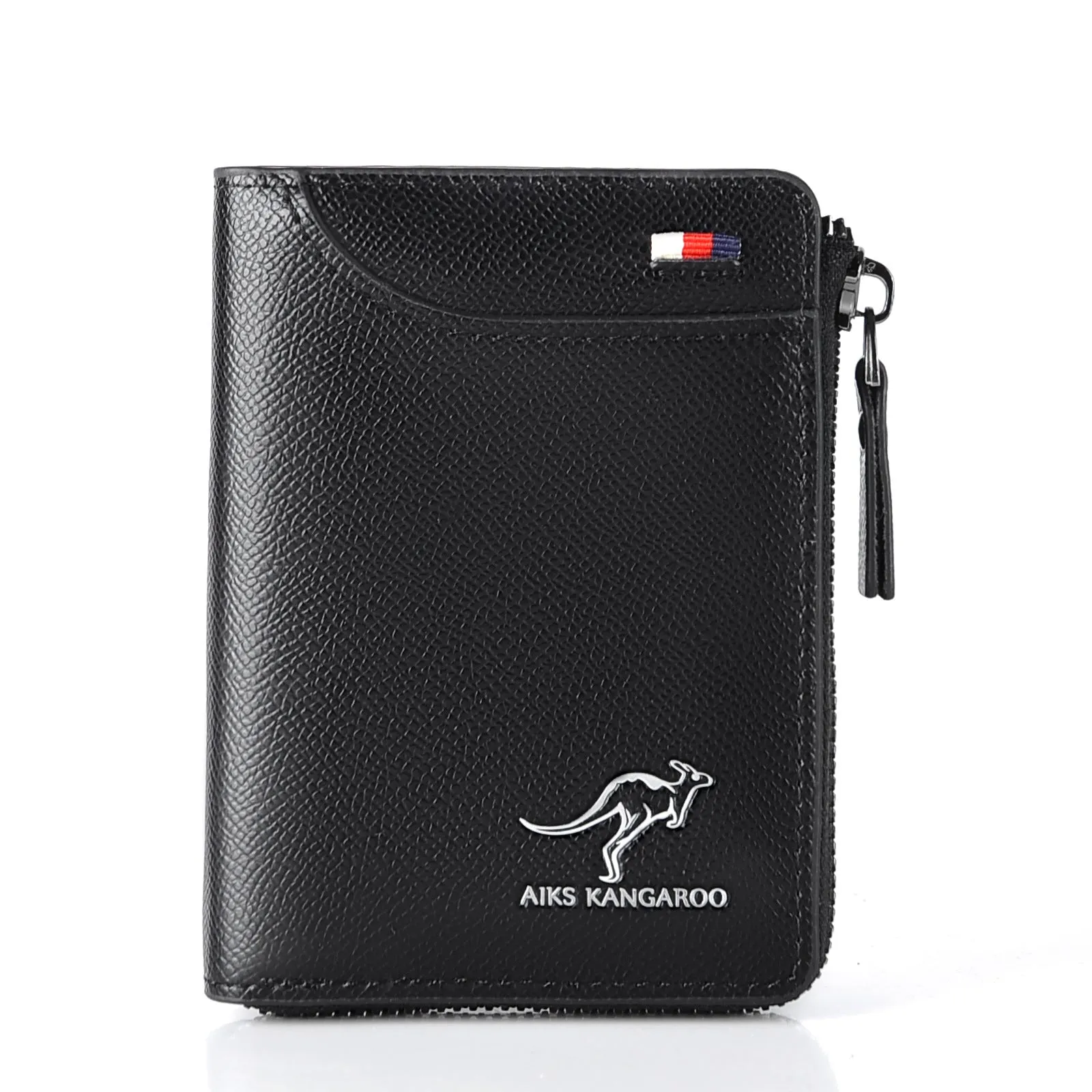 Men Wallet Zipper Genuine Leather Purse ( RFID PROTECTED )