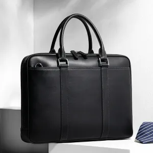 Men's Business Genuine Leather Casual Simple Shoulder Crossbody Briefcase Handbag