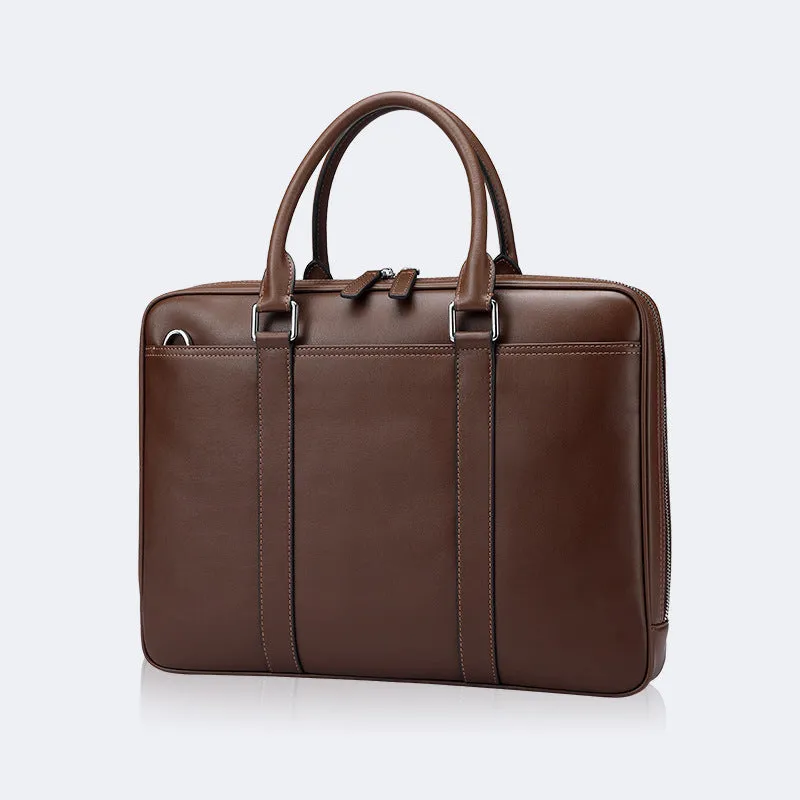 Men's Business Genuine Leather Casual Simple Shoulder Crossbody Briefcase Handbag