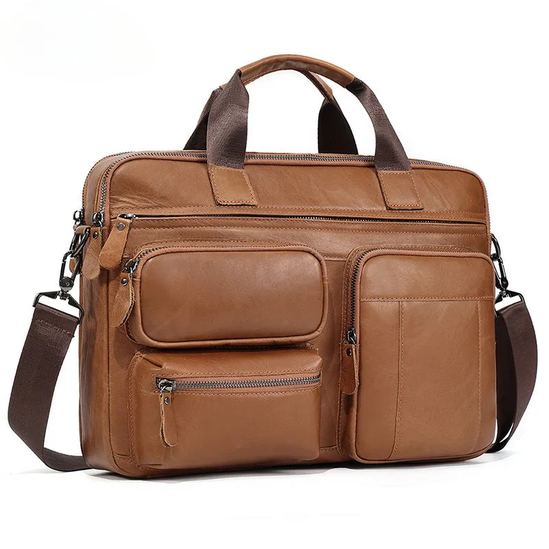 Men's Business Leather Casual Briefcase