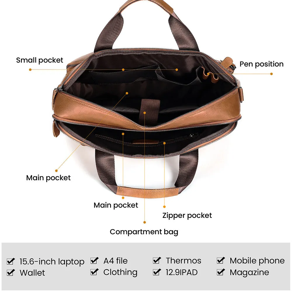 Men's Business Leather Casual Briefcase