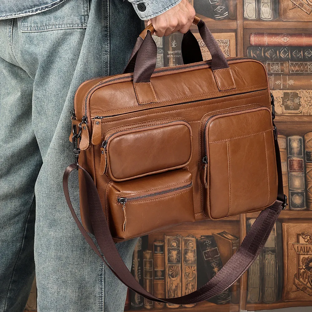 Men's Business Leather Casual Briefcase