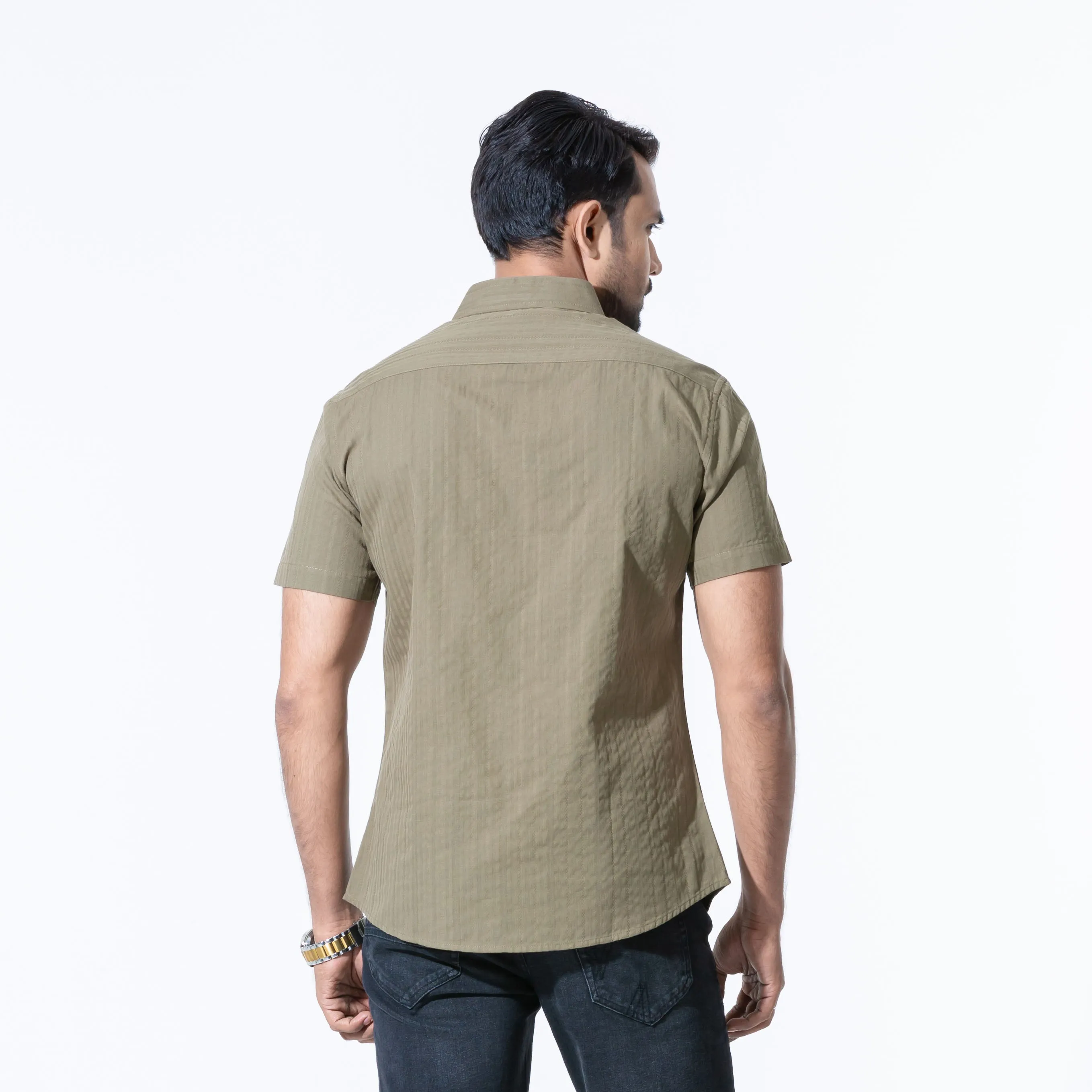 Mens Olive Casual Shirt