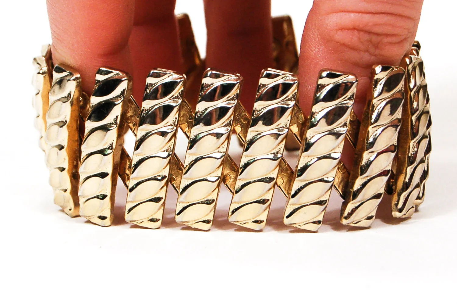 Mid Century Modern Gold Expansion Bracelet