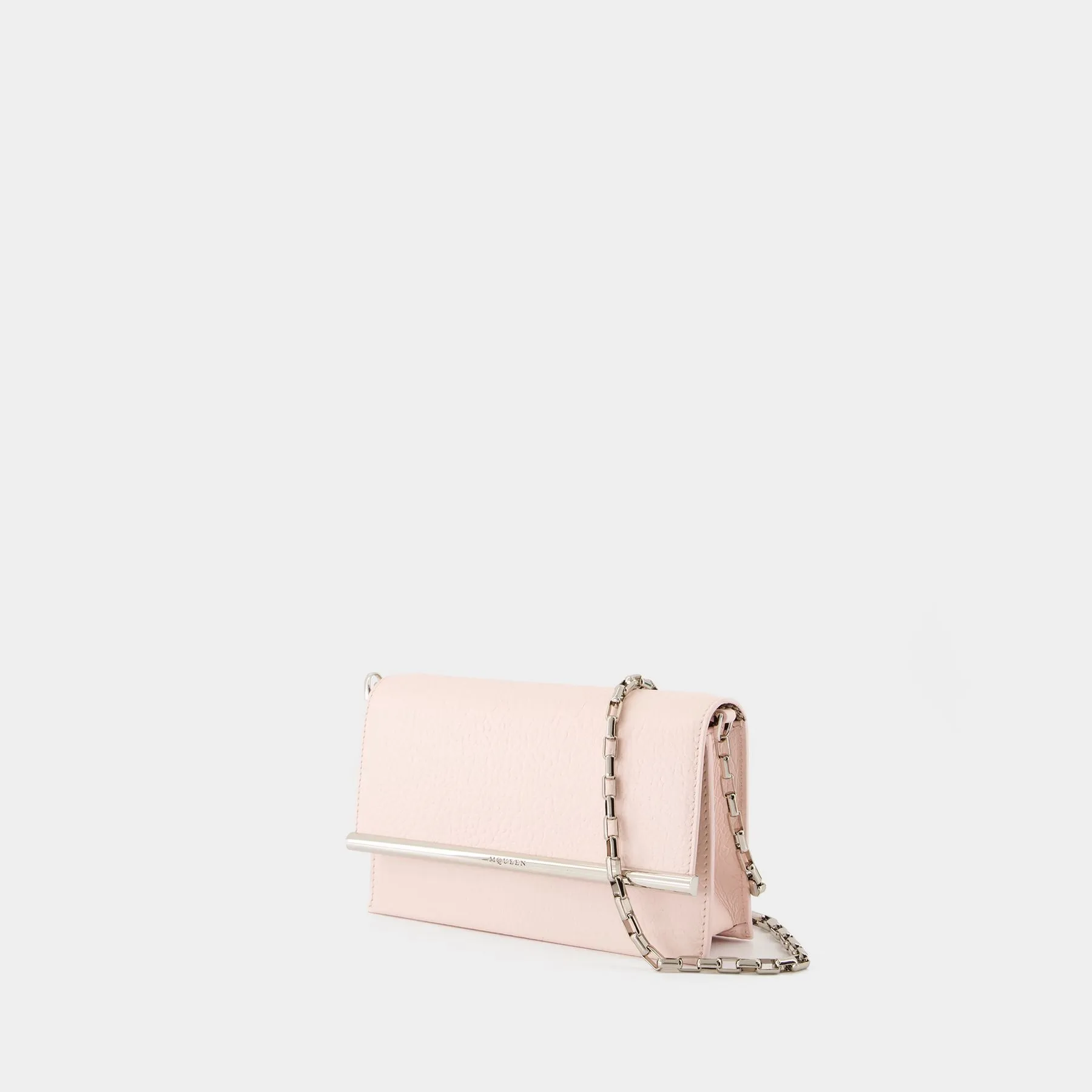 Mini Cross Bar Purse - Alexander McQueen - Leather - Pink/Silver