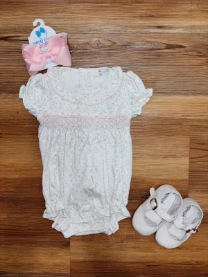 Mini Floral Smocked Pima Bubble