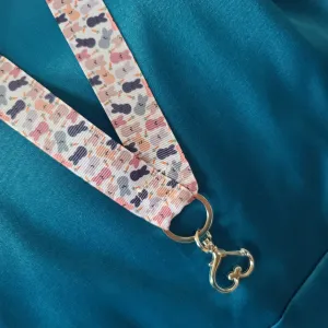 Mini Peeps Lanyard with Silver Heart Clasp