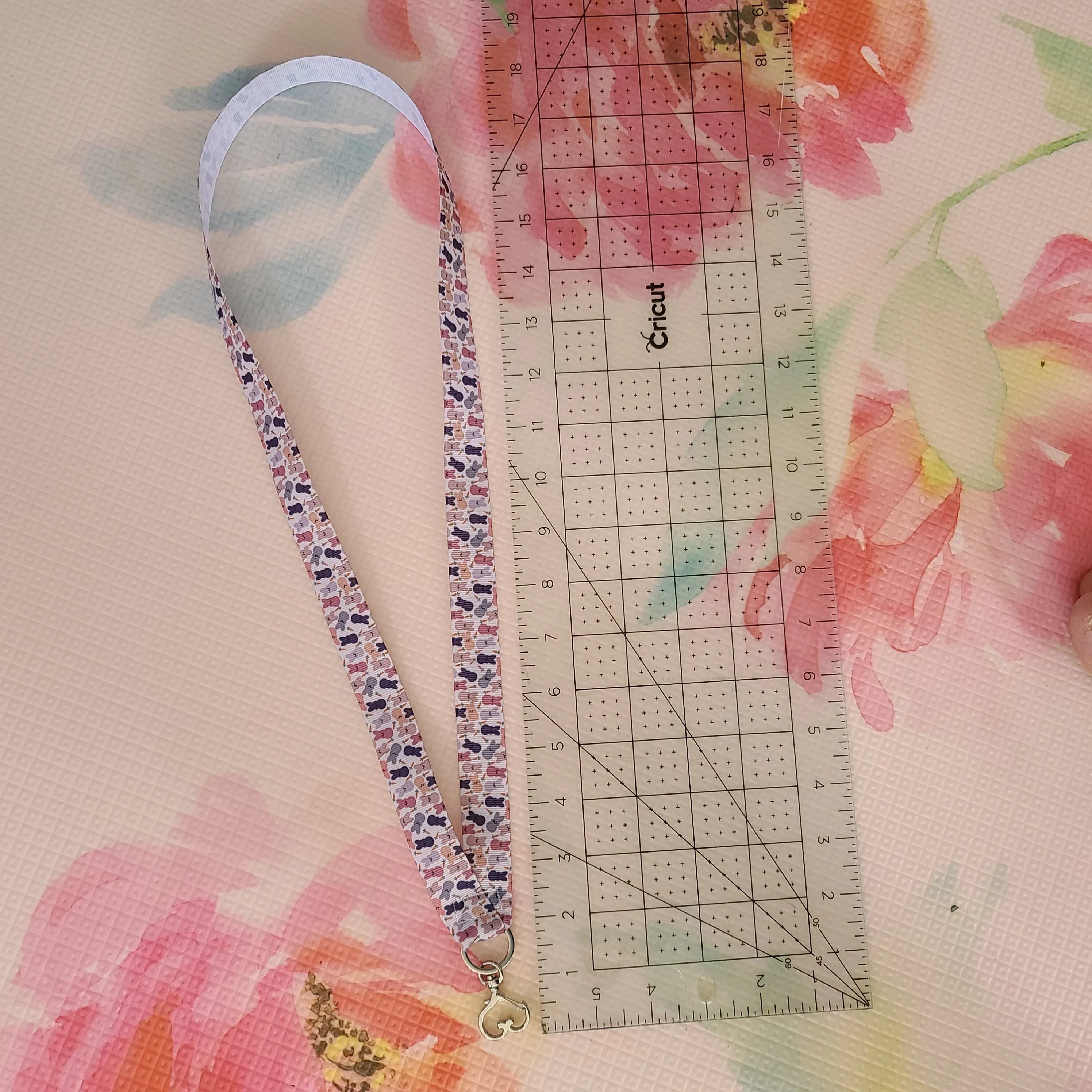 Mini Peeps Lanyard with Silver Heart Clasp