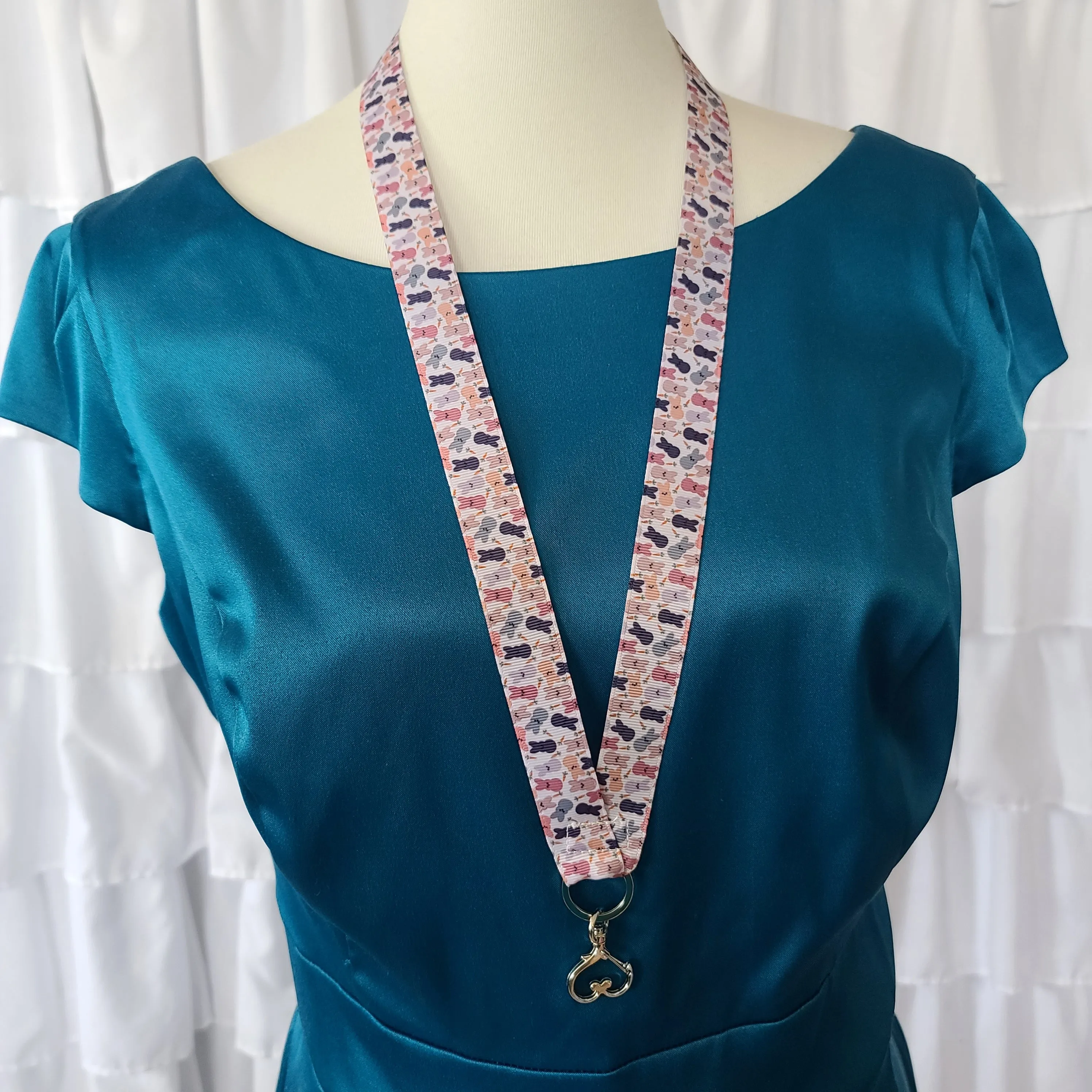 Mini Peeps Lanyard with Silver Heart Clasp