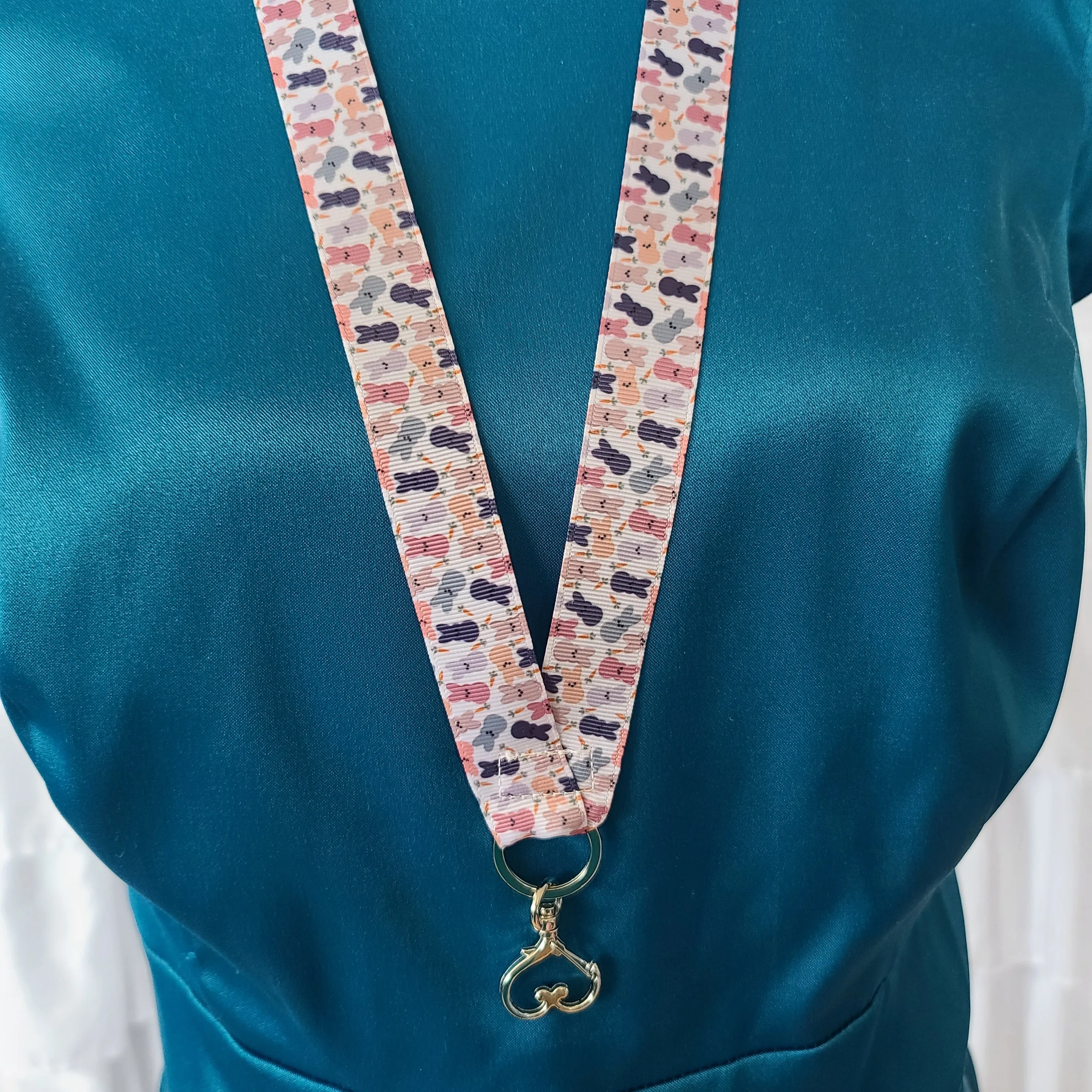 Mini Peeps Lanyard with Silver Heart Clasp