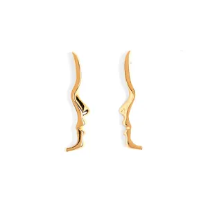 Mini Silhouette Studs in Gold