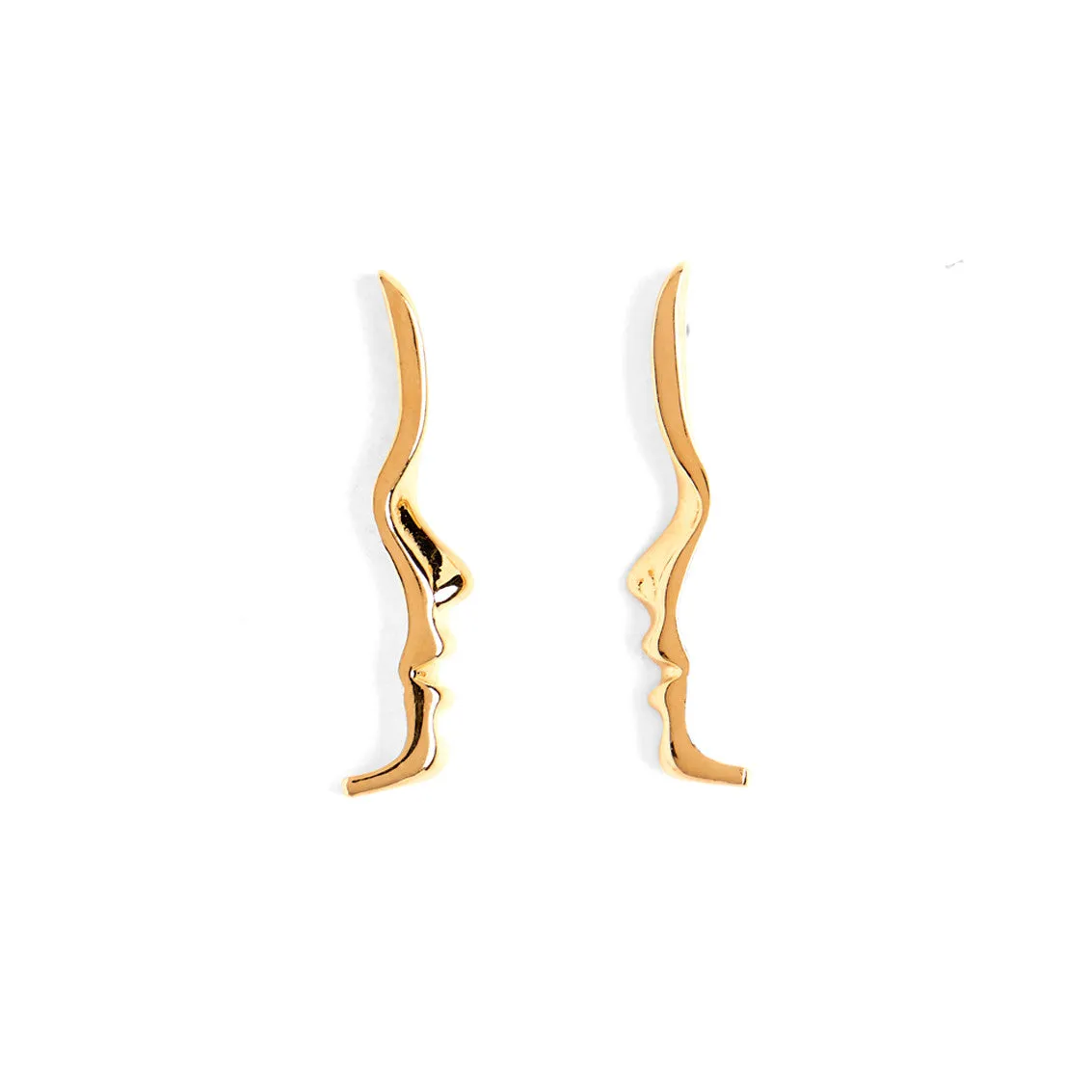 Mini Silhouette Studs in Gold