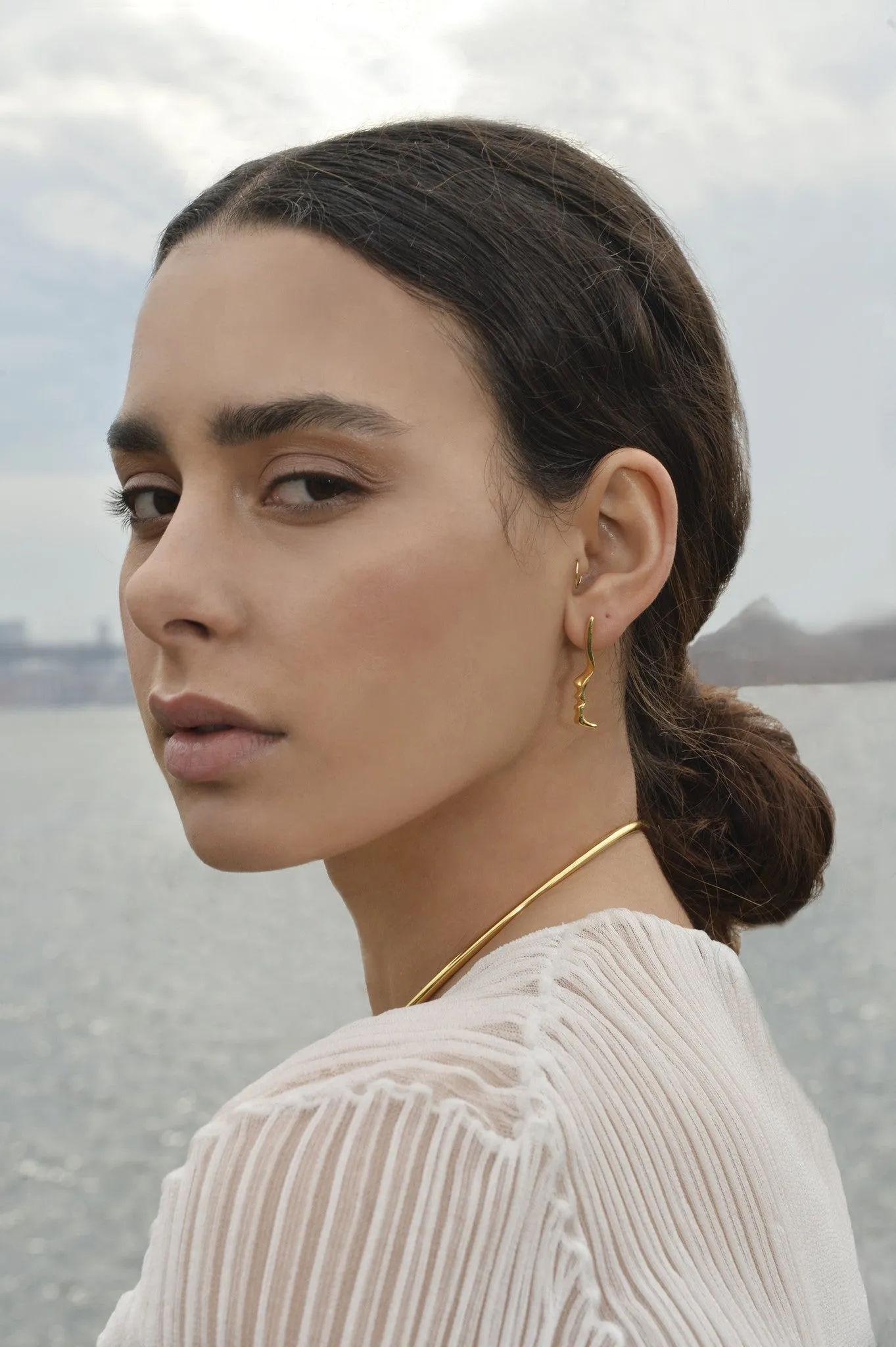 Mini Silhouette Studs in Gold