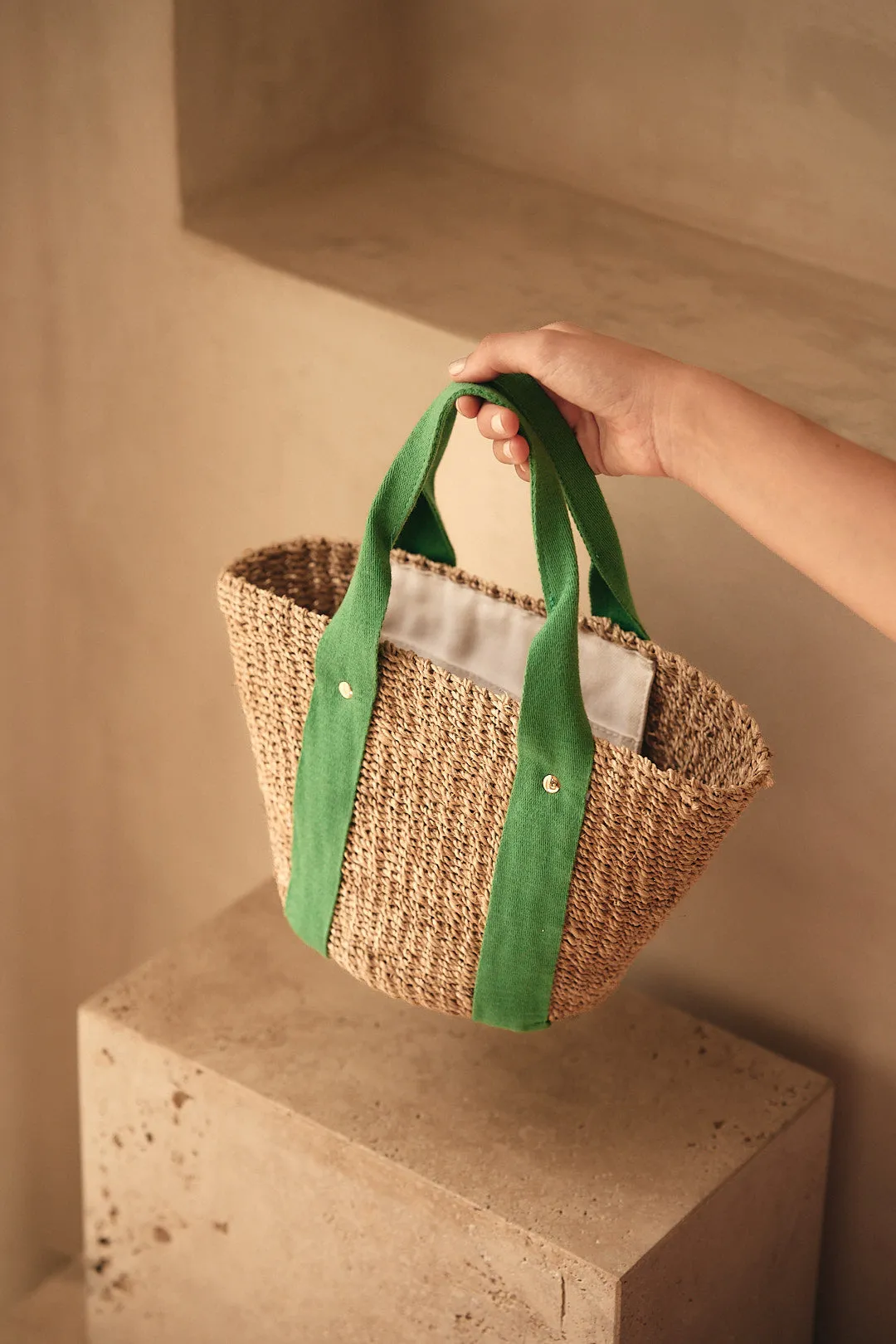 Mini Toci Straw Tote Bag