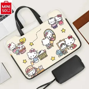 MINISO San Liou Hello Kitty Printed Laptop Case Air14 13.3 1615.6 inch Student Fashion Large Capacity Storage File Briefcase