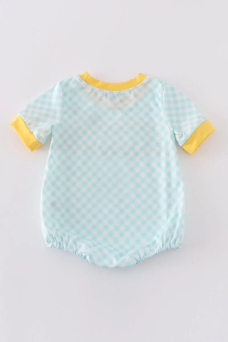 Mint Lemon Embroidery Boy Bubble