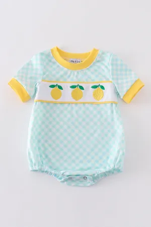 Mint Lemon Embroidery Boy Bubble