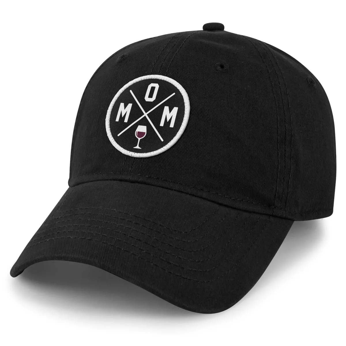 MOM Wine Circle Patch Dad Hat
