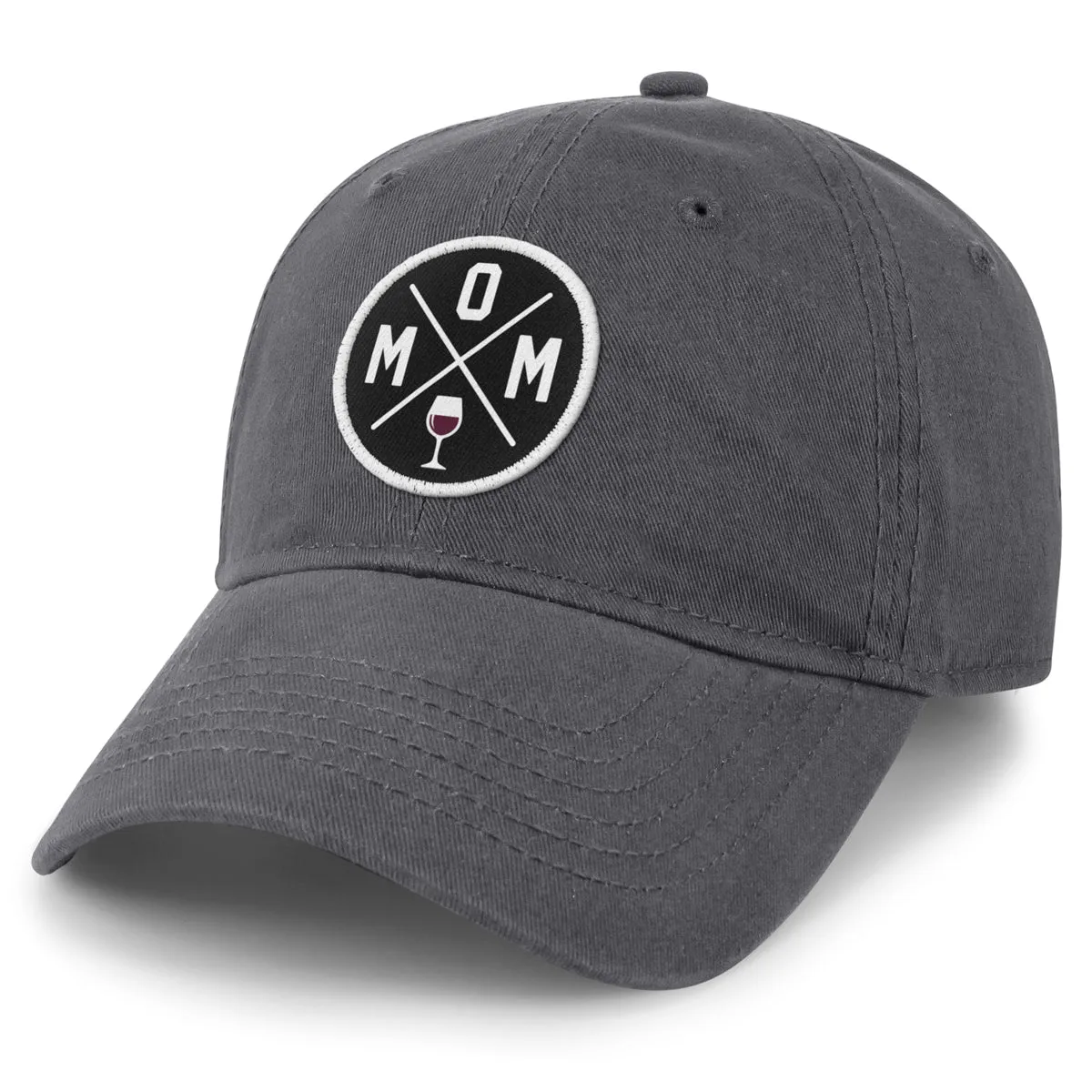 MOM Wine Circle Patch Dad Hat