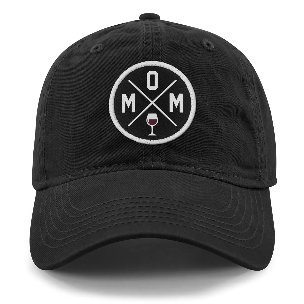 MOM Wine Circle Patch Dad Hat