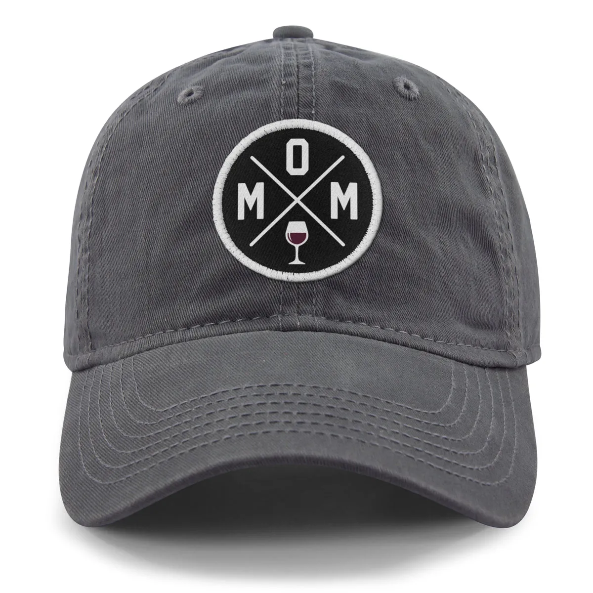 MOM Wine Circle Patch Dad Hat