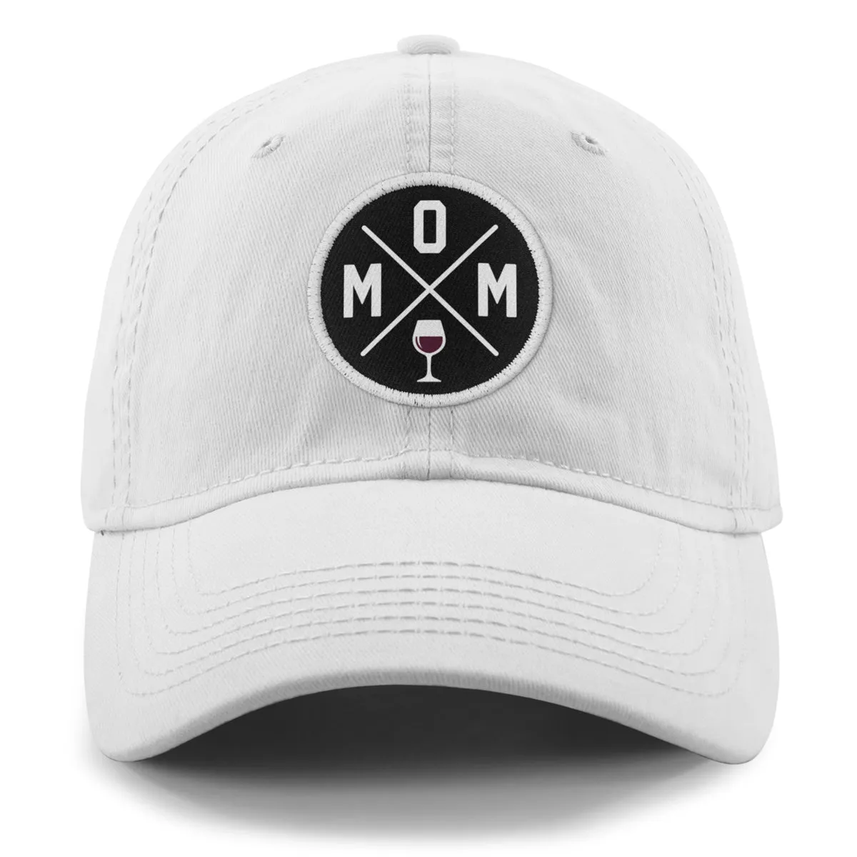MOM Wine Circle Patch Dad Hat