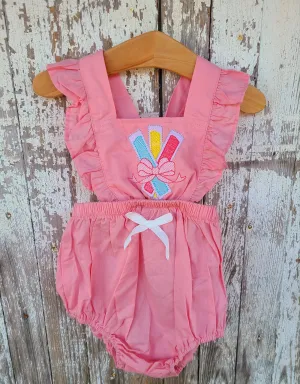 Monogram Pink Bubble Romper