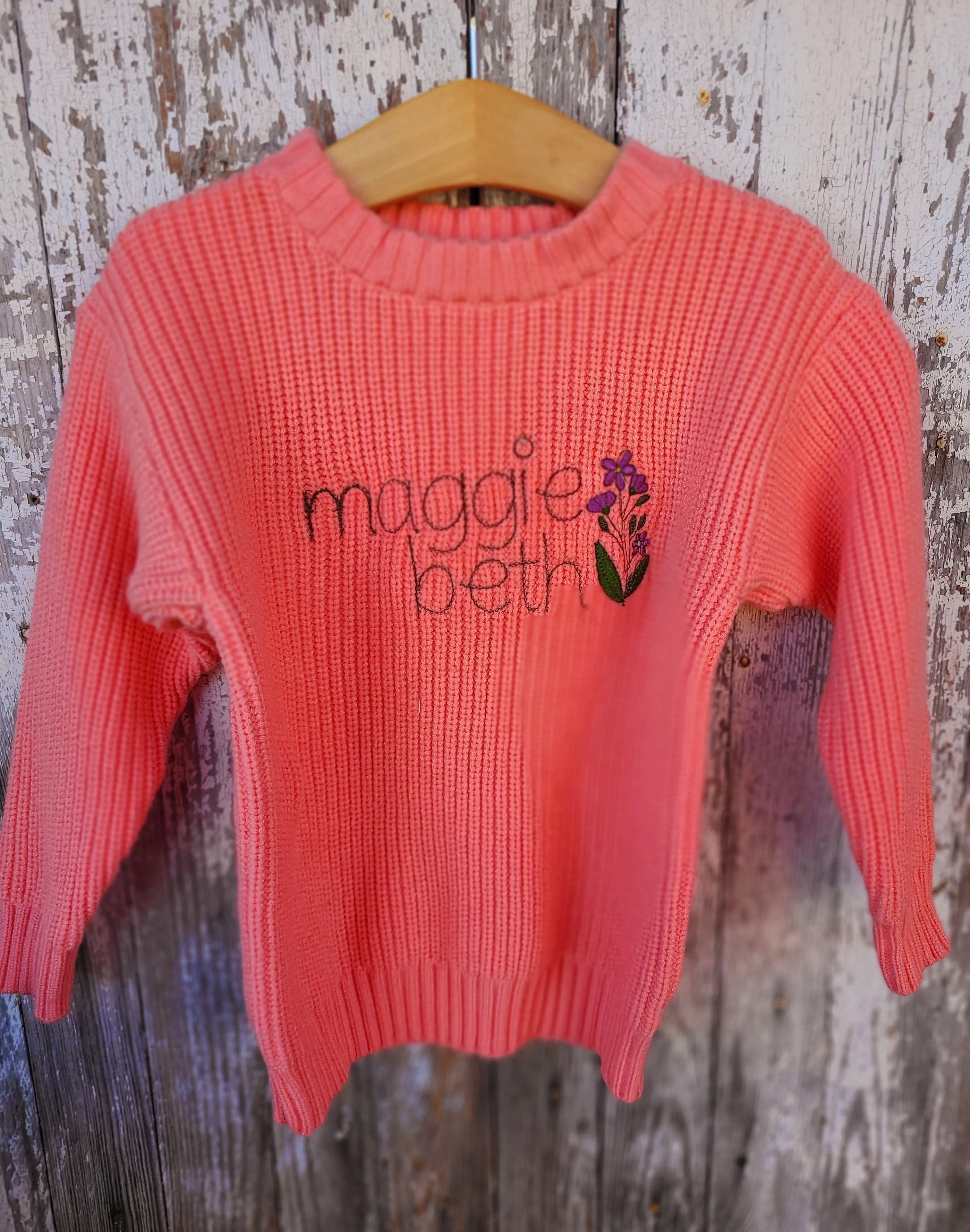 Monogrammed sweater- Infant toddler name sweatshirt