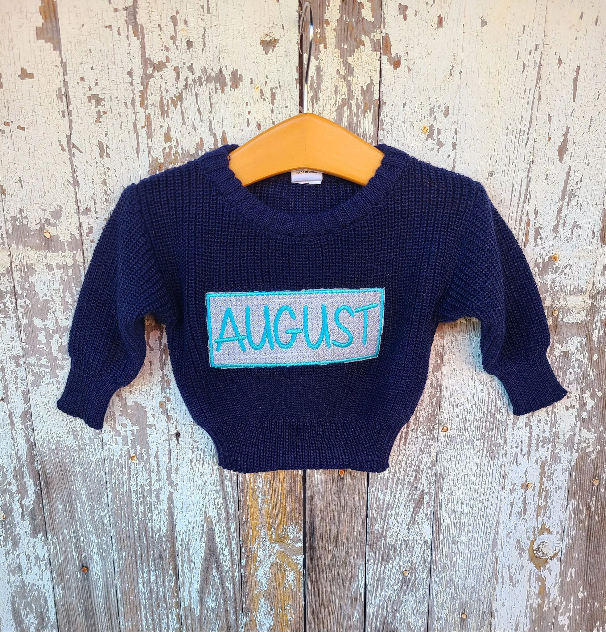 Monogrammed sweater- Infant toddler name sweatshirt