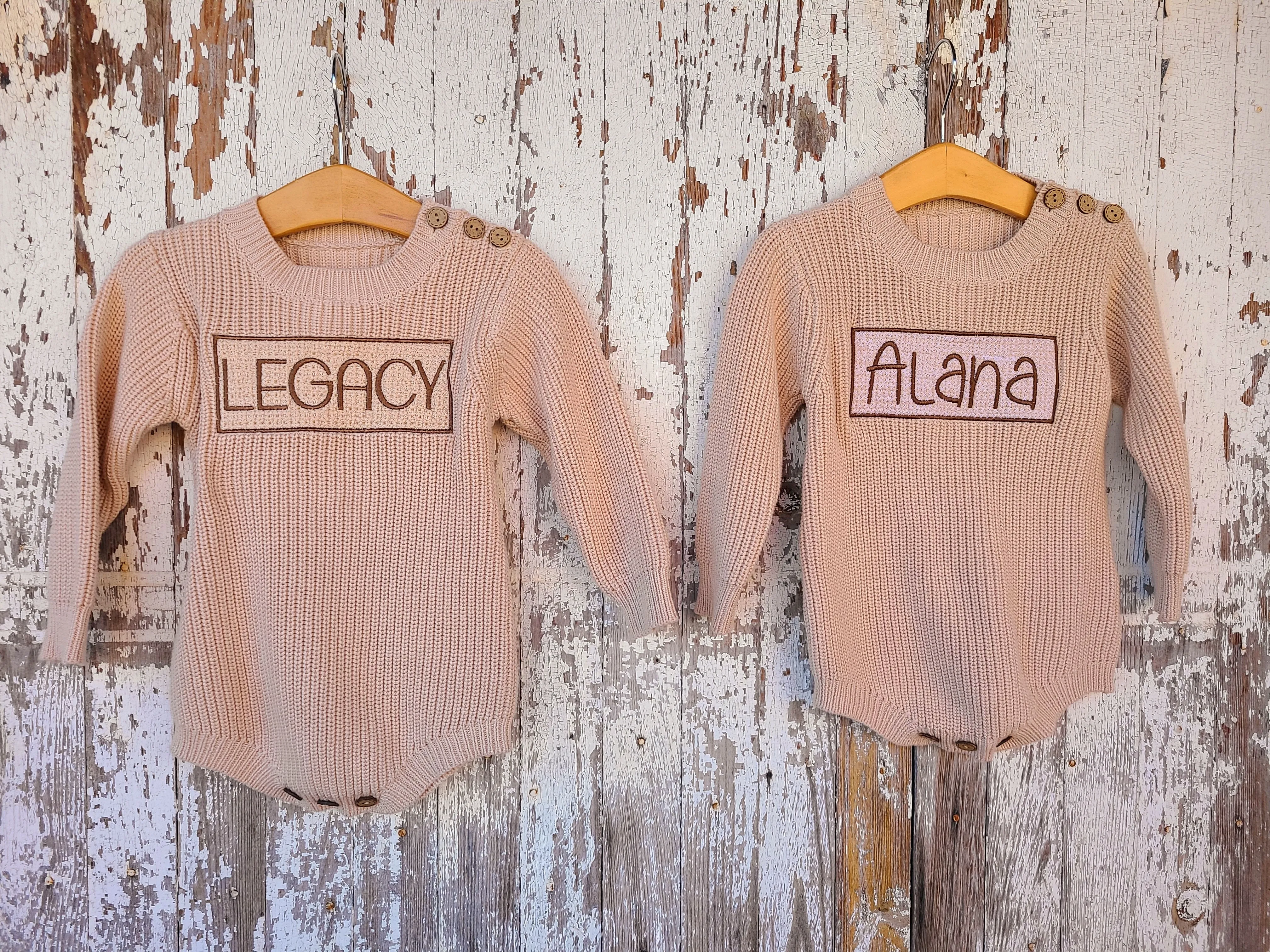 Monogrammed sweater- Infant toddler name sweatshirt