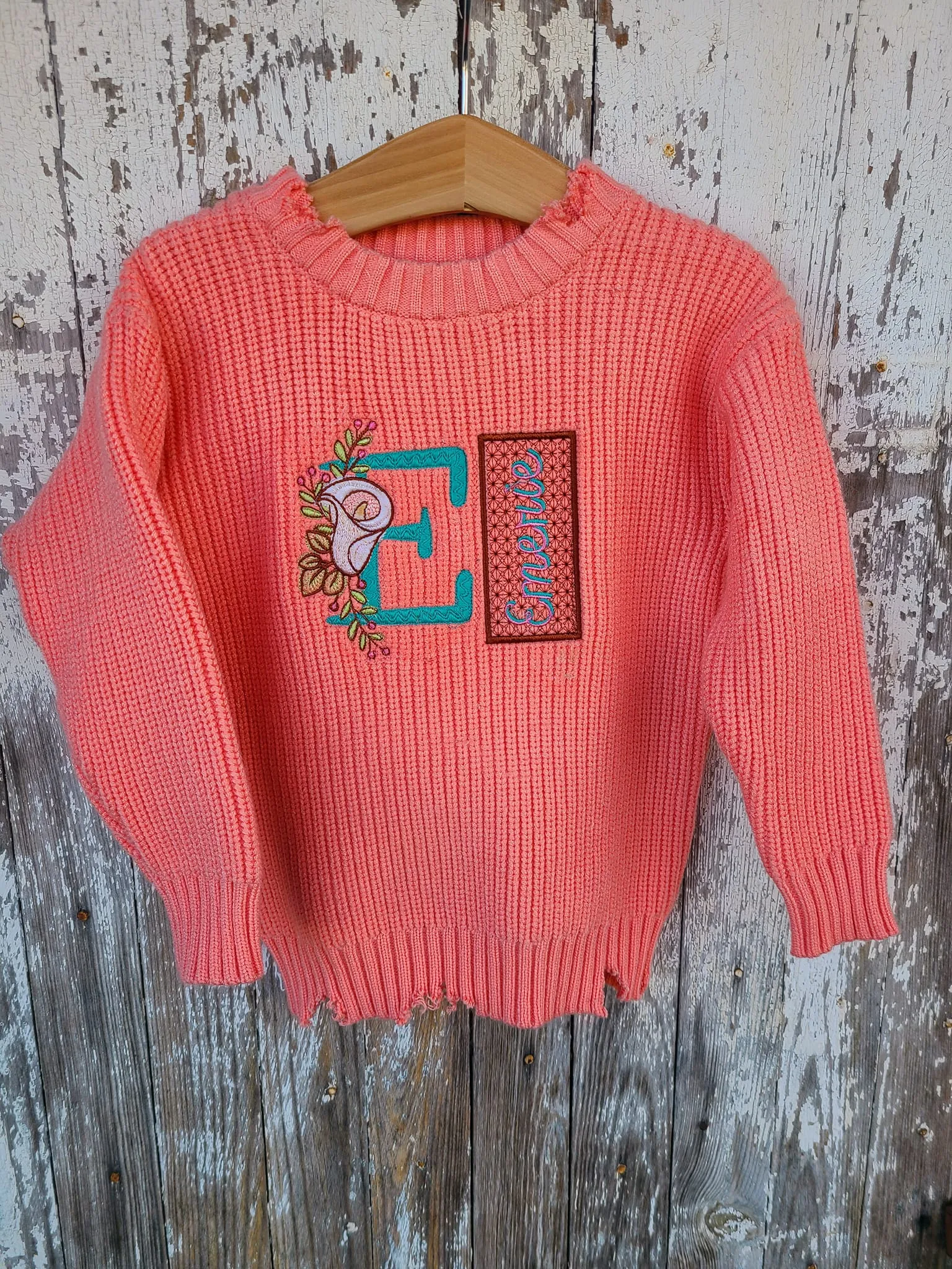 Monogrammed sweater- Infant toddler name sweatshirt