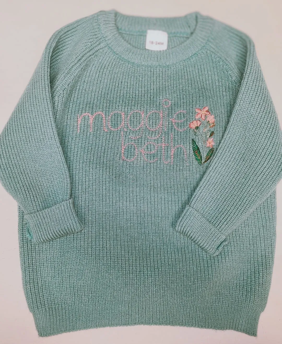 Monogrammed sweater- Infant toddler name sweatshirt