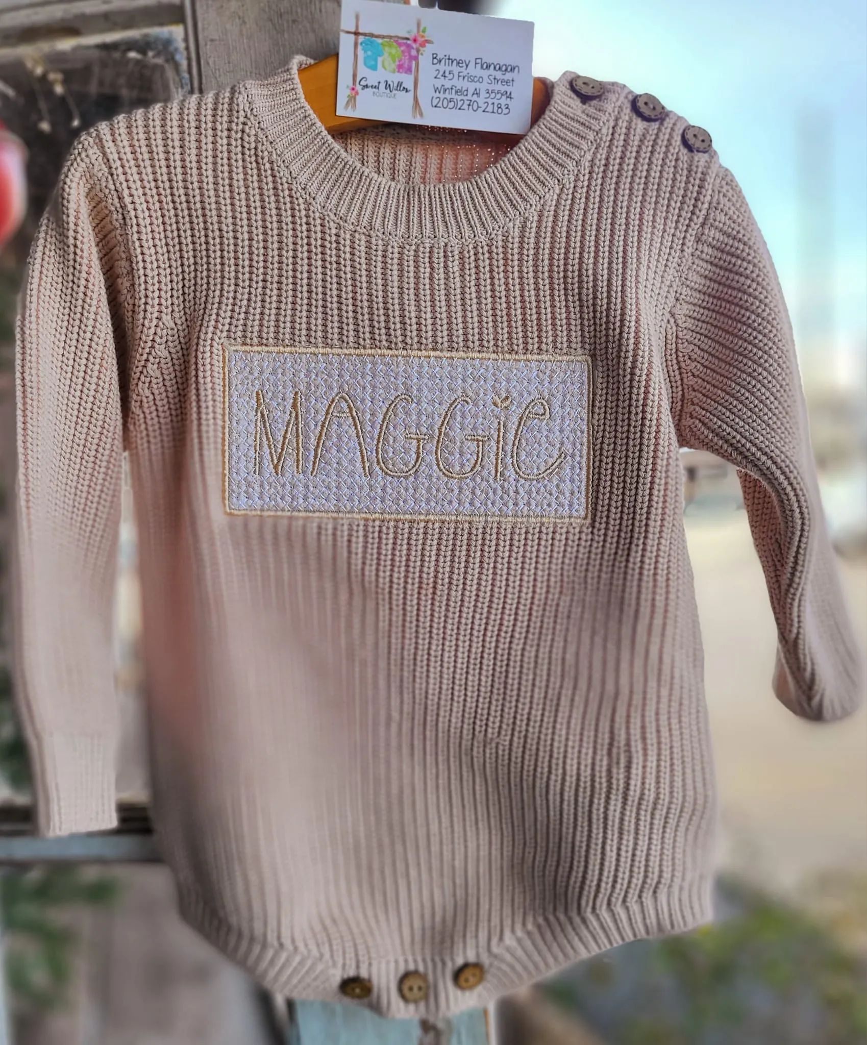 Monogrammed sweater- Infant toddler name sweatshirt