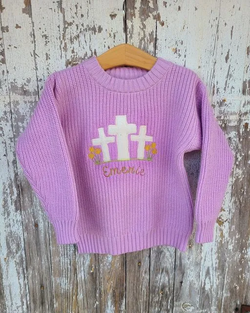 Monogrammed sweater- Infant toddler name sweatshirt