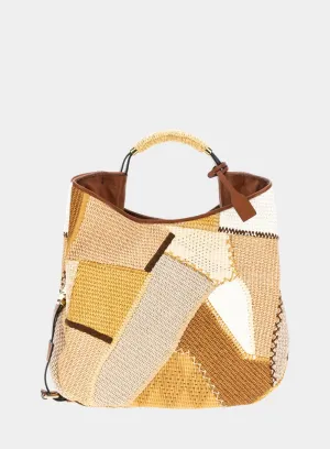 MOSCHINO | Patchwork Straw Bag