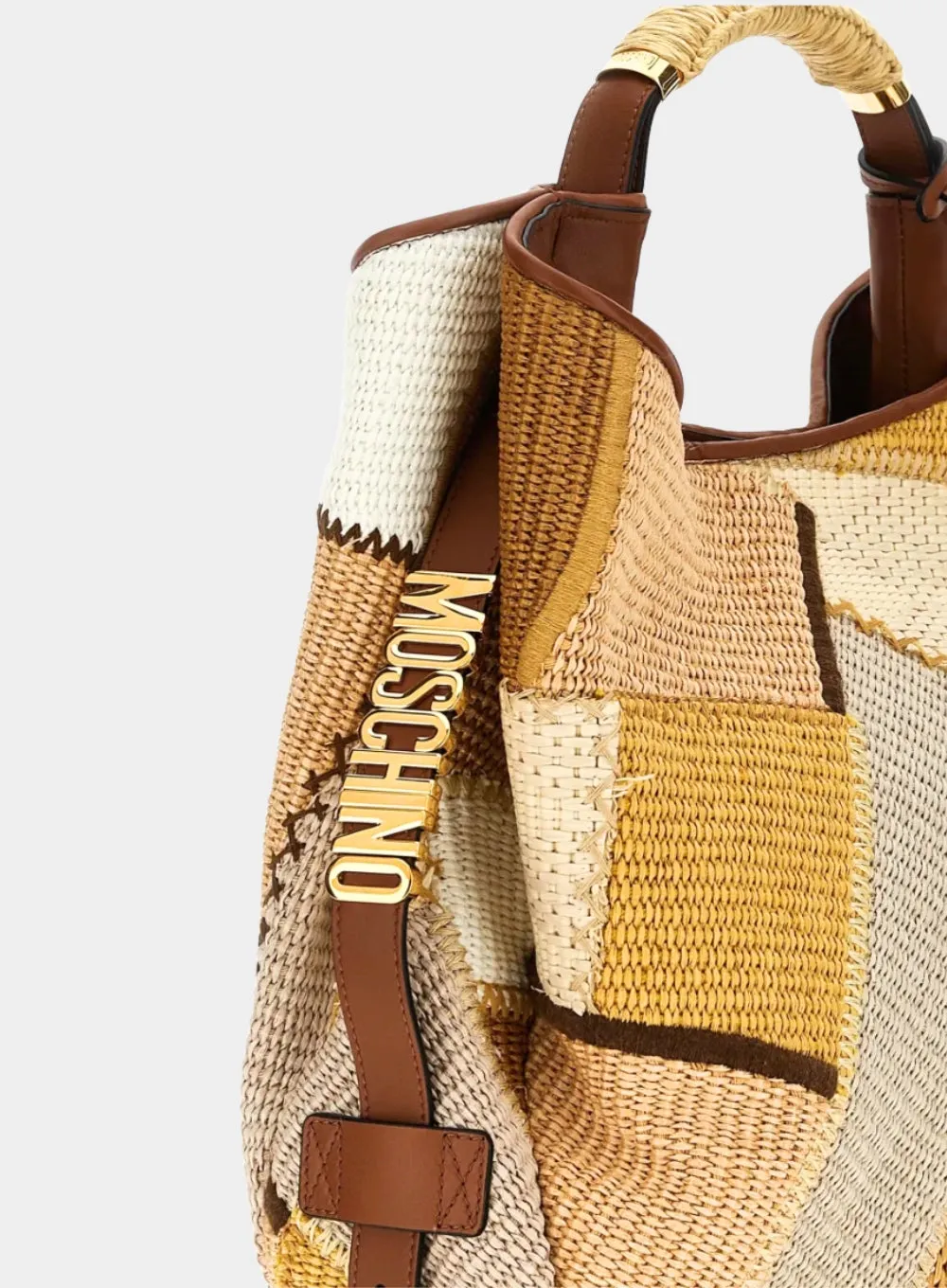 MOSCHINO | Patchwork Straw Bag