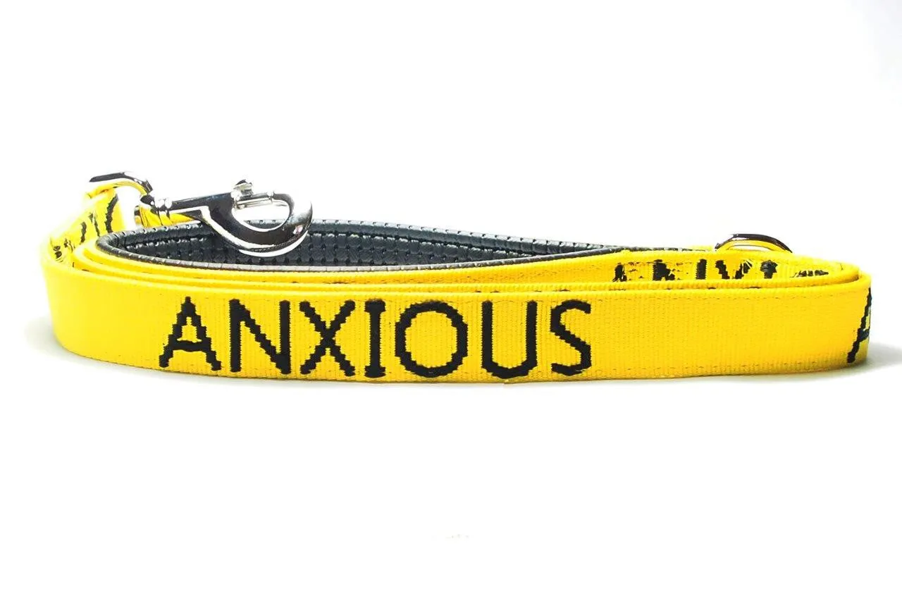 My Anxious Dog Yellow Space Awareness Lead "ANXIOUS" - Medium/Large