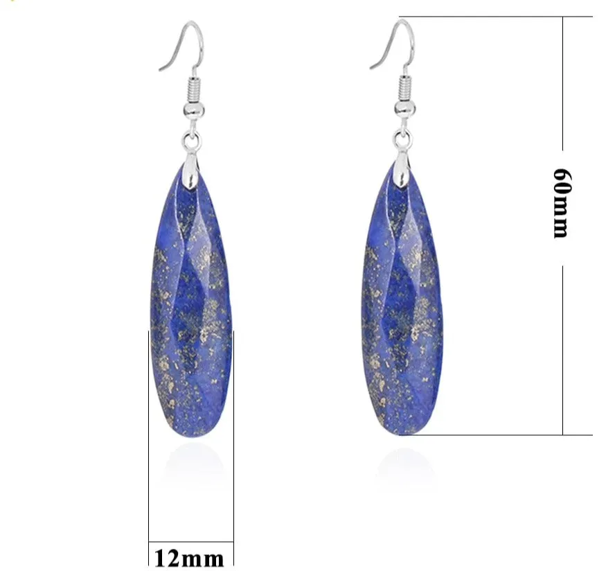 Natural Stone Dangle Long Earrings for Women