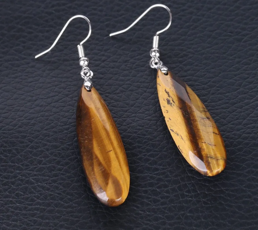 Natural Stone Dangle Long Earrings for Women