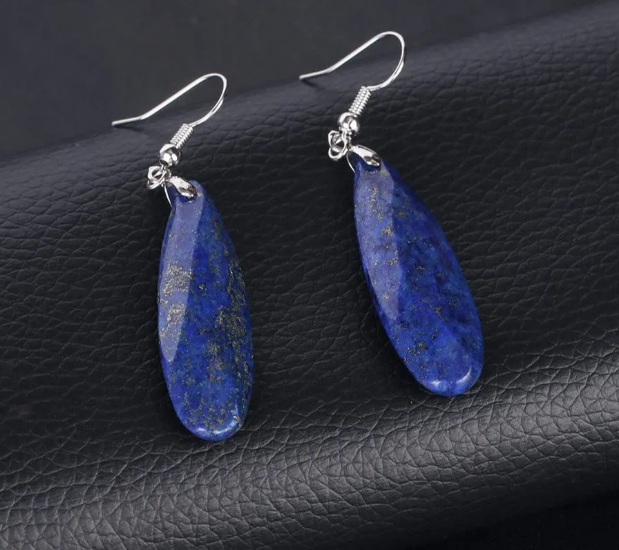 Natural Stone Dangle Long Earrings for Women
