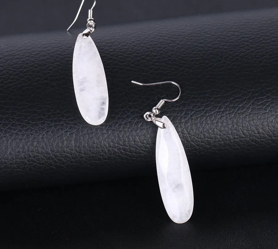 Natural Stone Dangle Long Earrings for Women